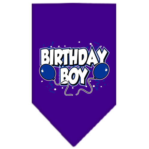 Birthday Boy Screen Print Bandana Purple Small